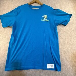 Margaritaville Grand Turk BWI Blue Graphic T-Shirt Mens Large‎ No Shoes No Shirt